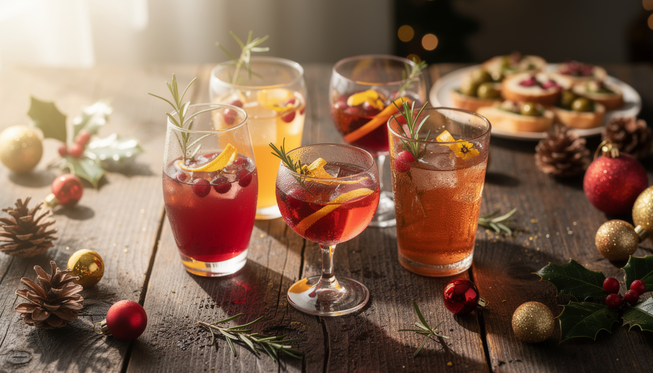 7 Ideen für originelle und super einfache Weihnachts-Aperitif-Gläser.