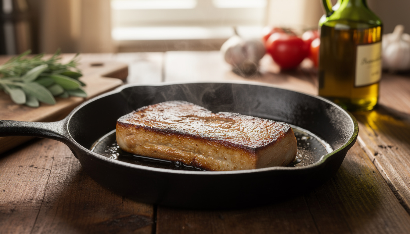 Das Geheimnis für eine perfekte gebratene Gänseleber, ohne sie zu verbrennen.