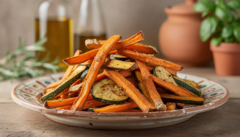 entdecken sie den trick für köstliche gemüse-pommes, die ohne frittieren super knusprig werden – gesund und einfach zuzubereiten!