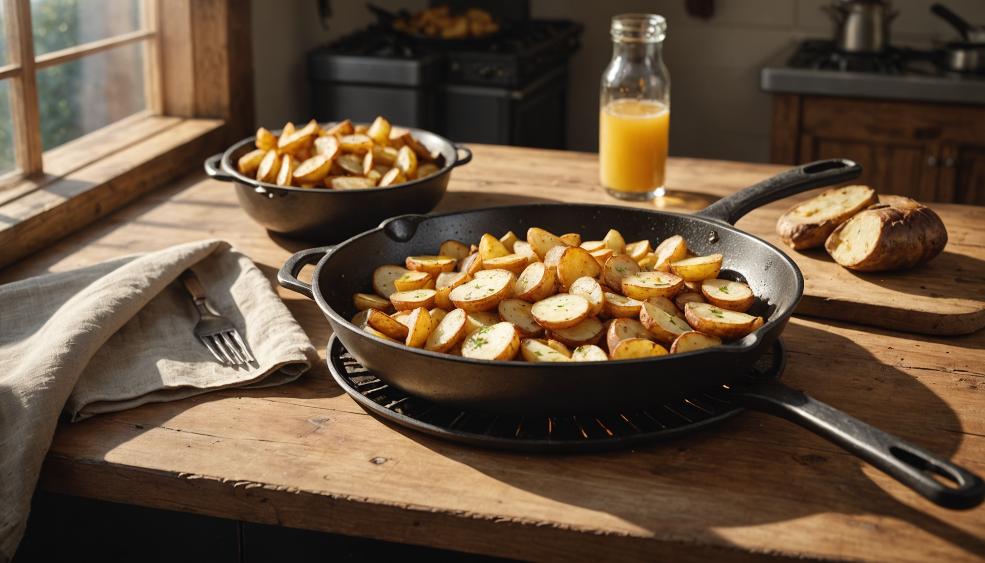 Der einfache Trick für außen knusprige, innen zarte Bratkartoffeln.