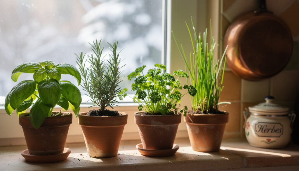 entdecken sie die 5 besten küchenkräuter, die sie diesen winter einfach auf der fensterbank anbauen können, um ihre gerichte frisch und aromatisch zu verfeinern.