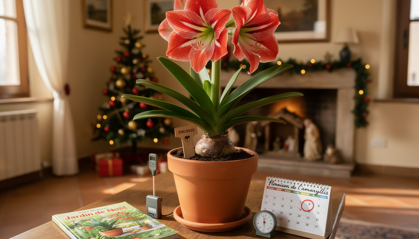 Die Technik, um Amaryllis pünktlich zu Weihnachten zur Blüte zu zwingen.