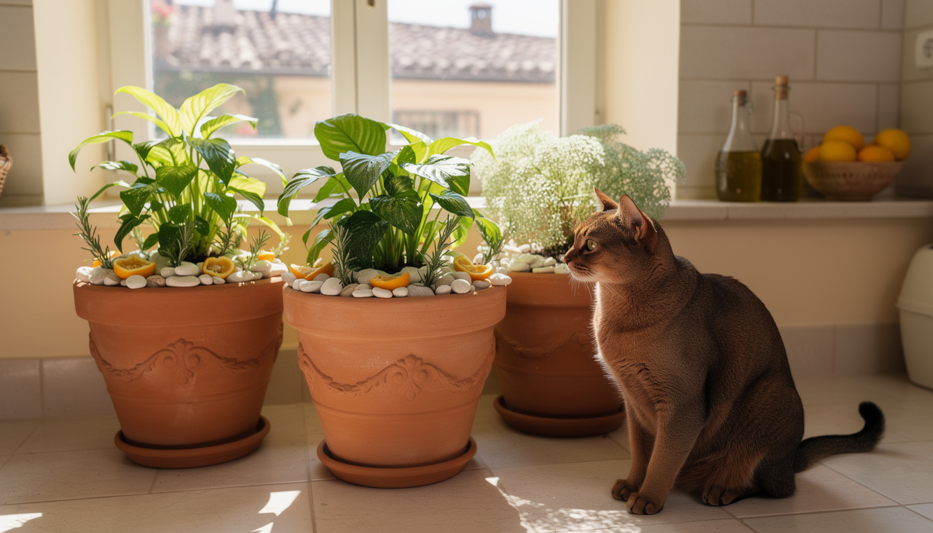 Die natürliche Lösung, um Katzen vom Kratzen an Ihren Töpfen fernzuhalten.