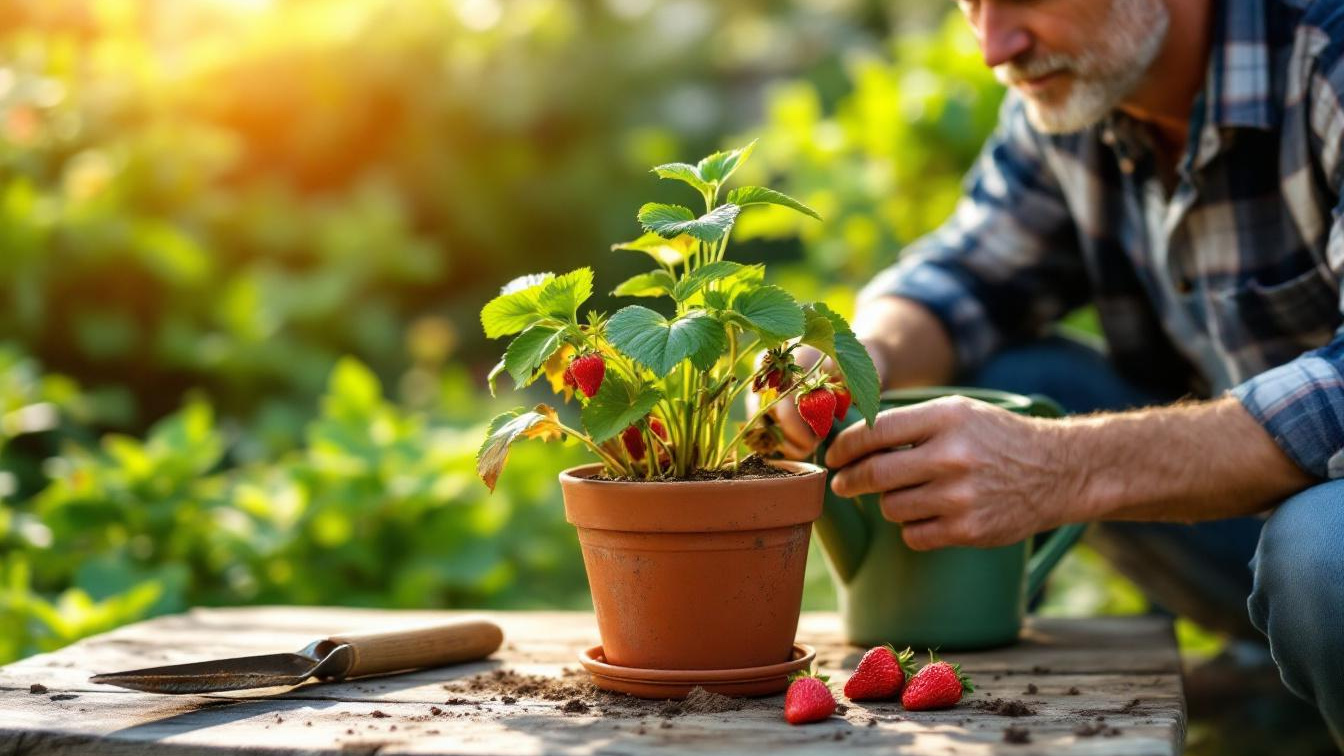 Ein Gärtner verrät, warum deine Erdbeeren im Topf jedes Jahr eingehen
