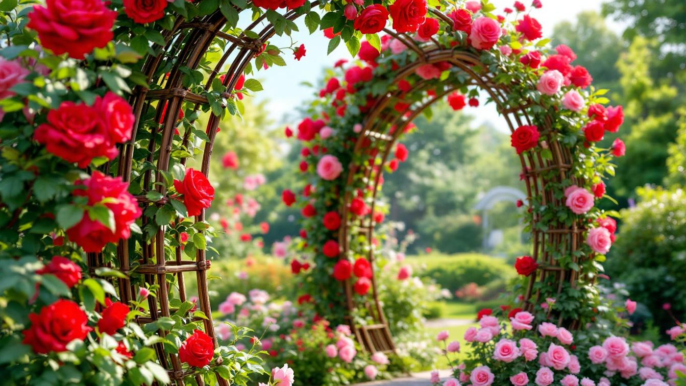 Weder Beton noch Fundament, dieser Trick stellt den Rosenbogen perfekt auf